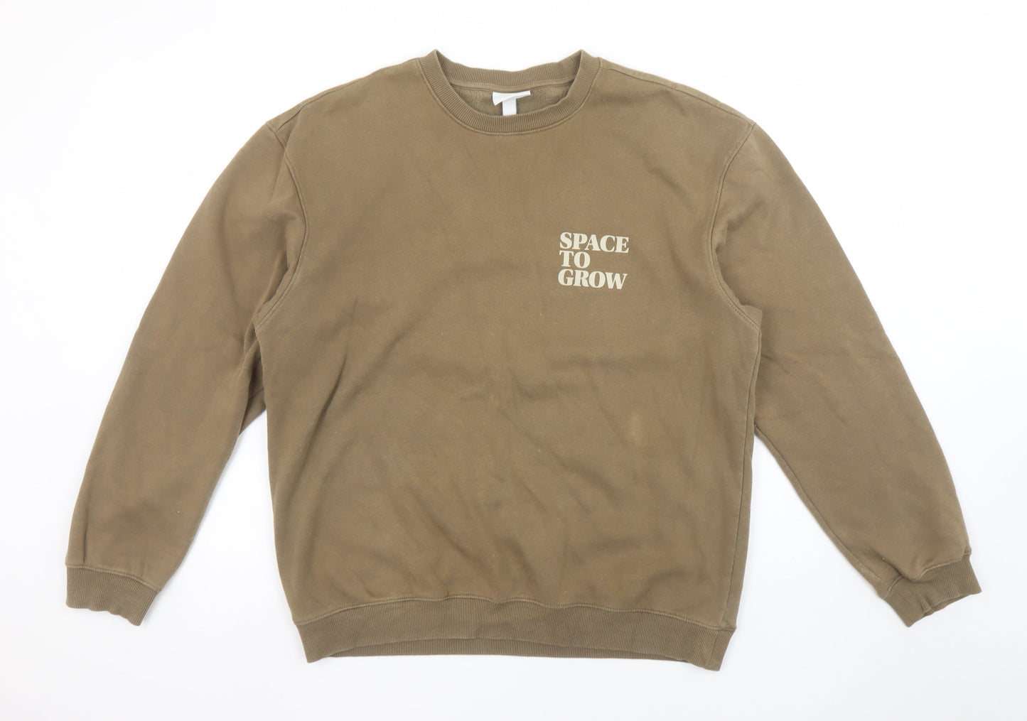 Mens UK Size M H&M Brown Pullover Sweatshirt