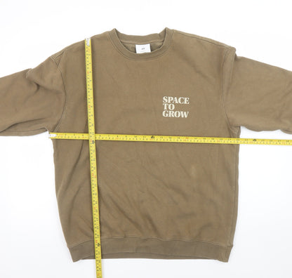 Mens UK Size M H&M Brown Pullover Sweatshirt