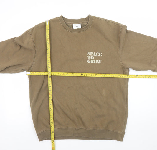 Mens UK Size M H&M Brown Pullover Sweatshirt