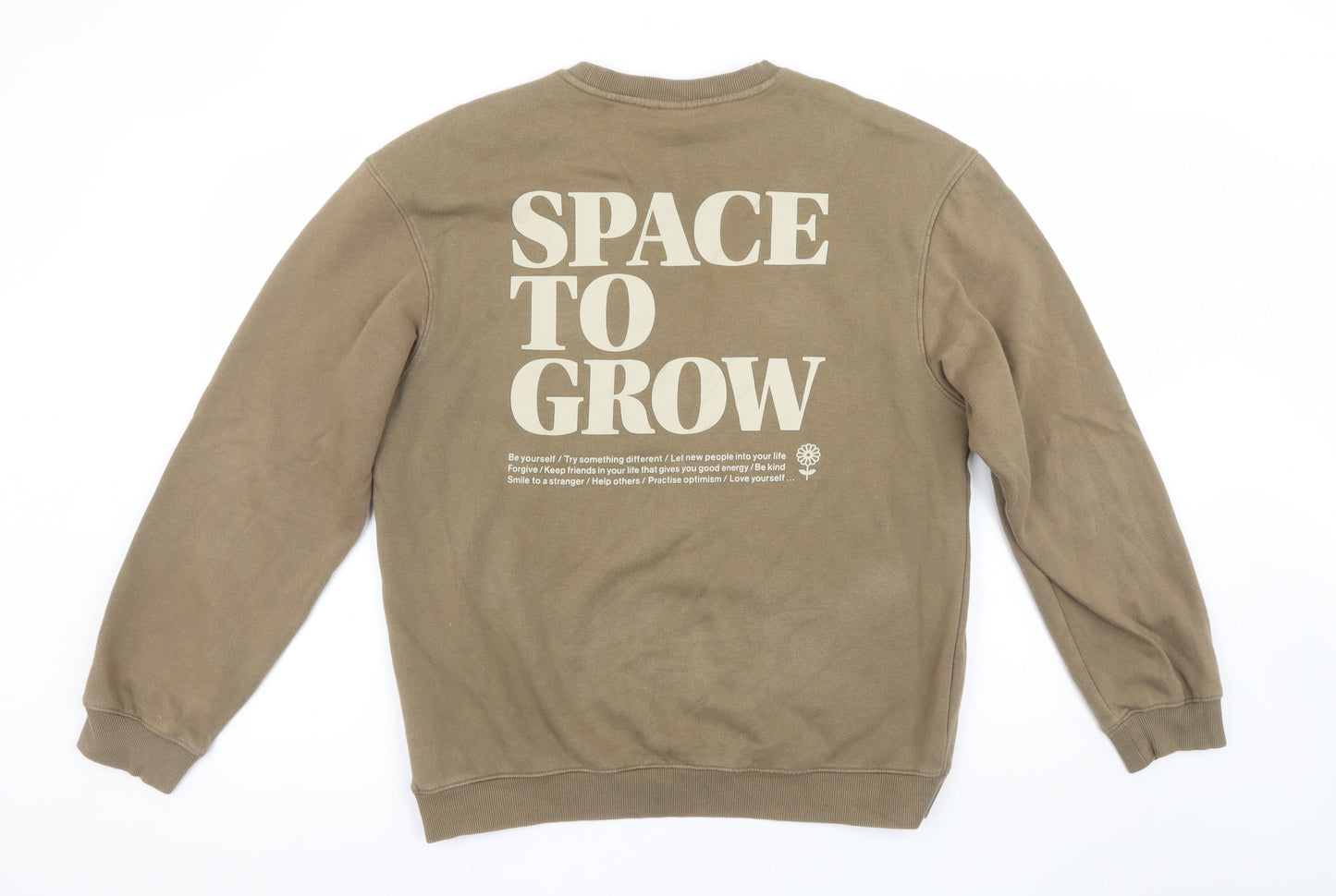 Mens UK Size M H&M Brown Pullover Sweatshirt