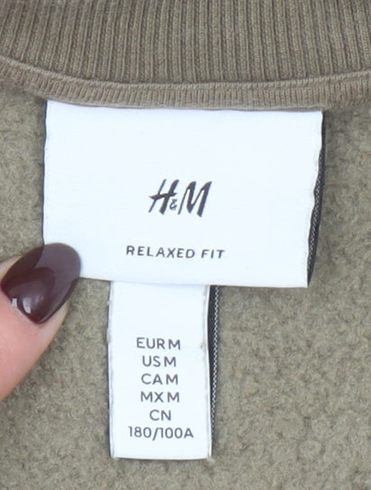 Mens UK Size M H&M Brown Pullover Sweatshirt