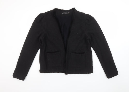 Mango Women Black L Long Sleeve Tailored Lined Blazer Jacket