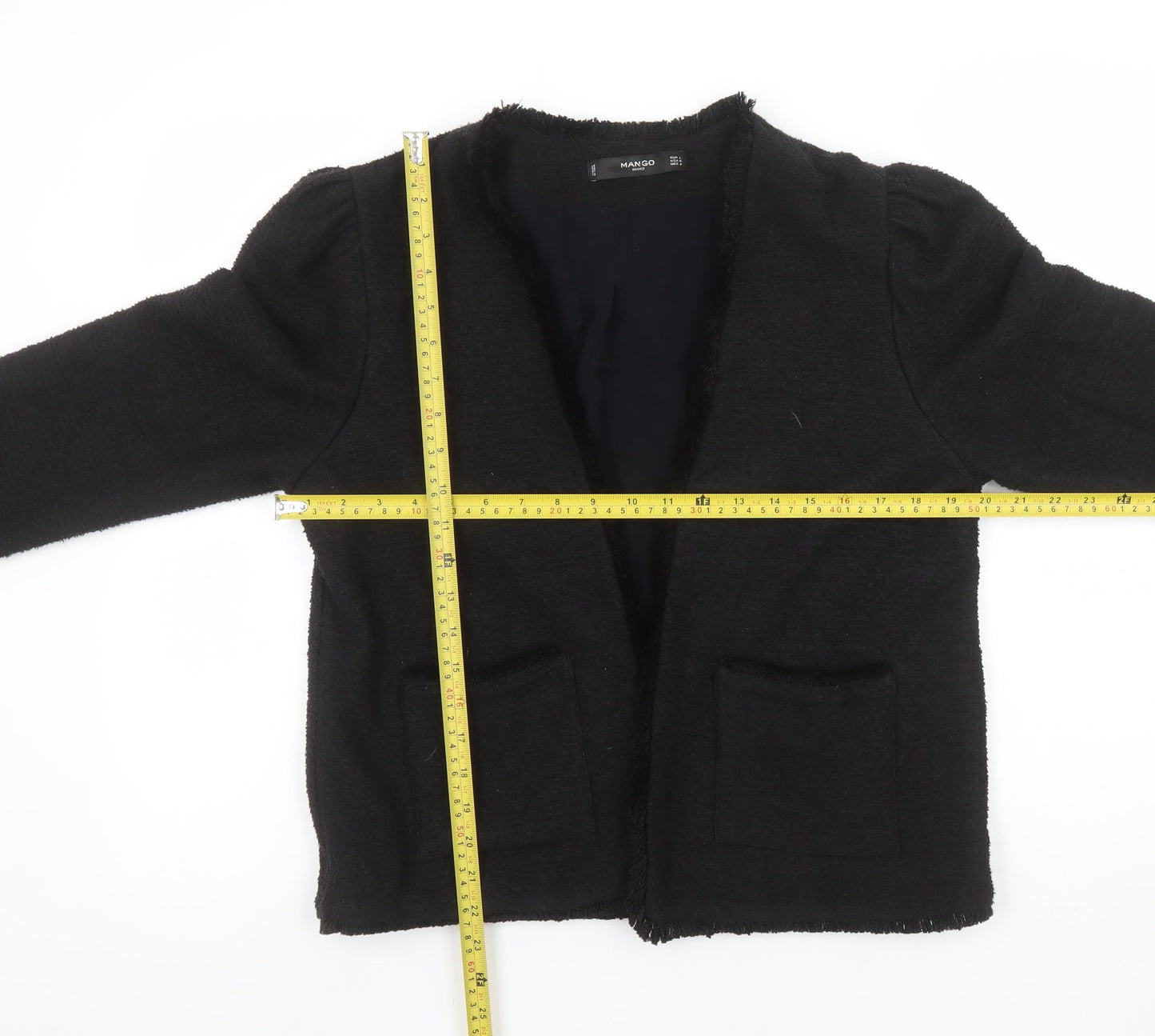 Mango Women Black L Long Sleeve Tailored Lined Blazer Jacket