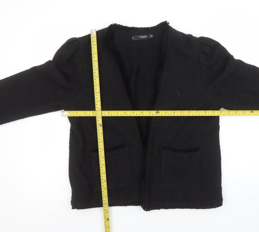 Mango Women Black L Long Sleeve Tailored Lined Blazer Jacket