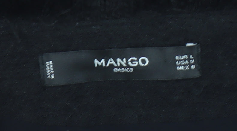 Mango Women Black L Long Sleeve Tailored Lined Blazer Jacket