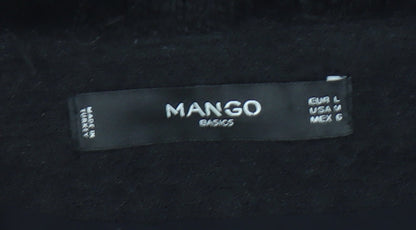 Mango Women Black L Long Sleeve Tailored Lined Blazer Jacket