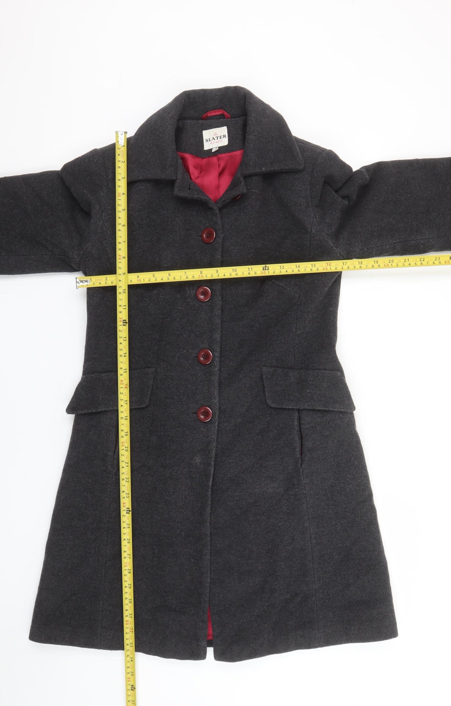 Womens UK Size 8 Slater Grey Overcoat