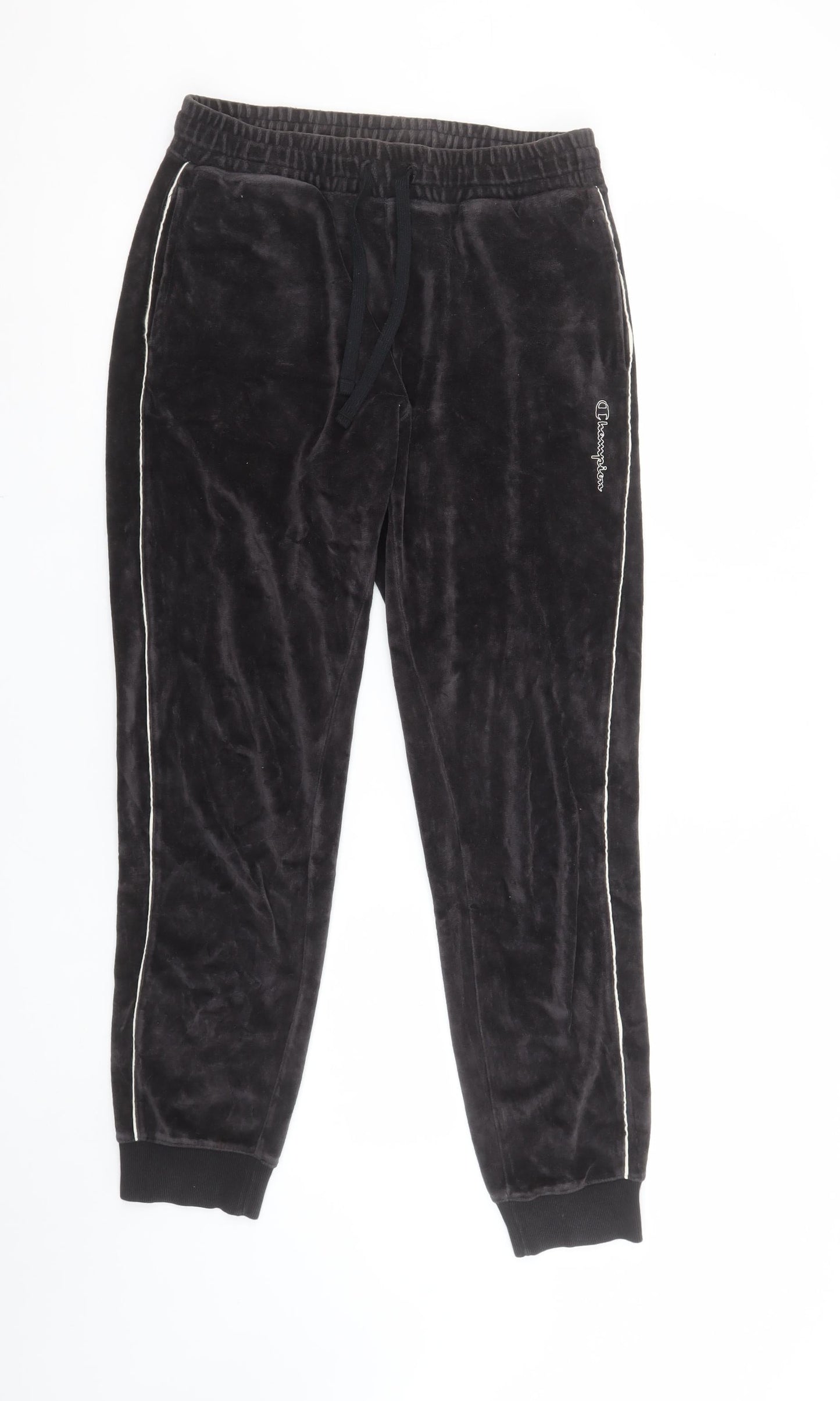 Champion Women's Black Velour Jogger Trousers Small