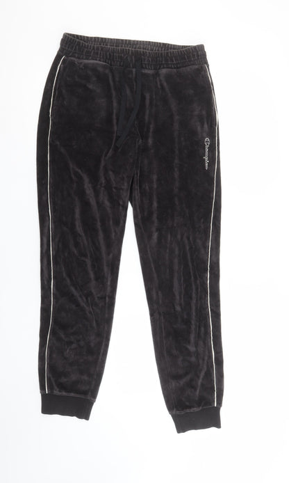 Champion Women's Black Velour Jogger Trousers Small