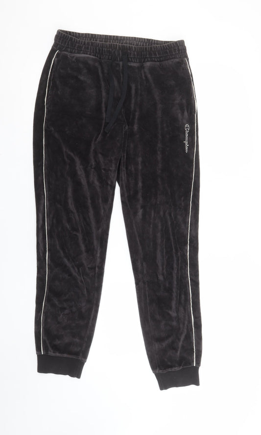 Champion Women's Black Velour Jogger Trousers Small