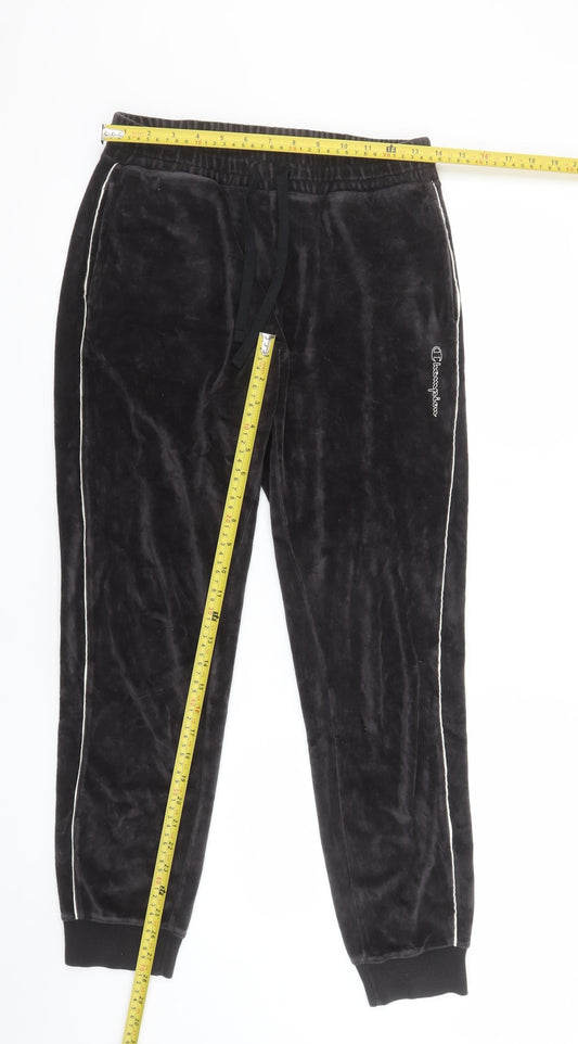 Champion Women's Black Velour Jogger Trousers Small