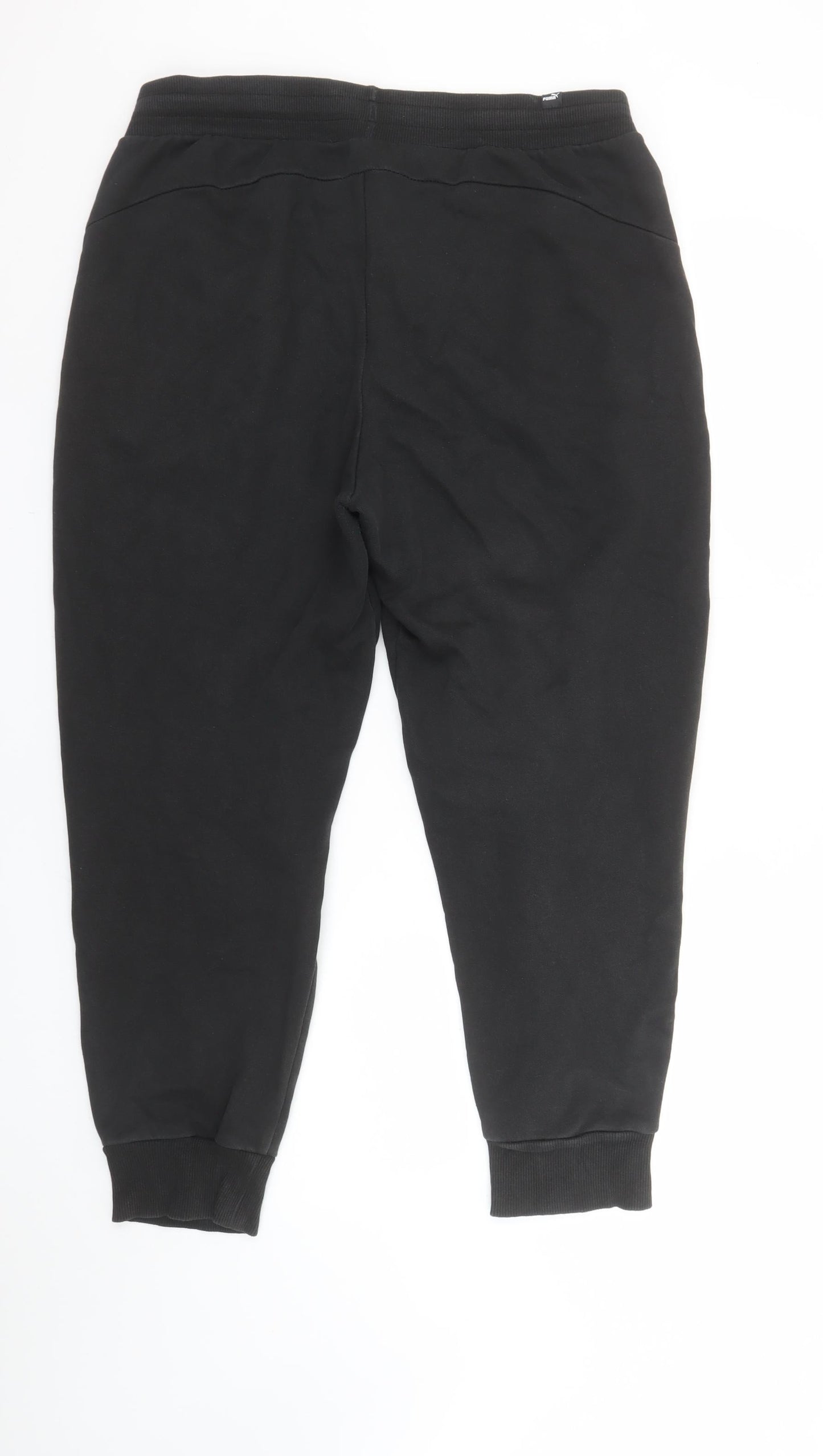 Puma Womens Black Fleece Joggers L Logo Casual Sportswear