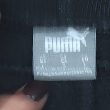 Puma Womens Black Fleece Joggers L Logo Casual Sportswear
