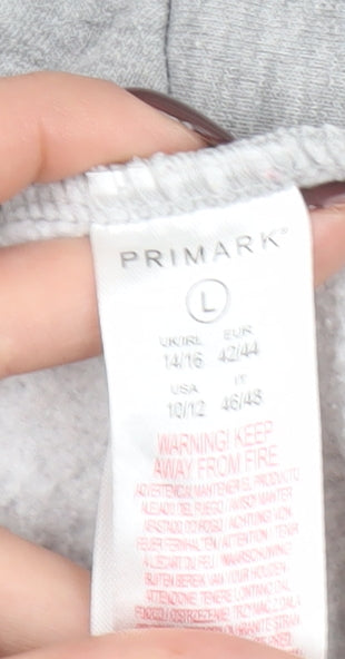 Womens UK Size L Primark Grey Pullover Sweatshirt