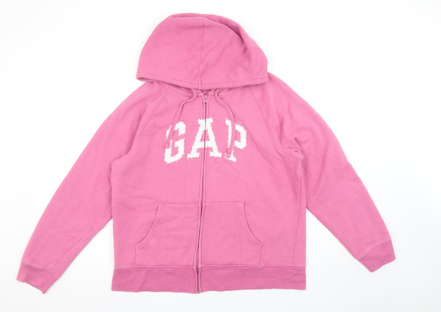 GAP Women Pink Full Zip Hoodie L Cotton Blend Casual