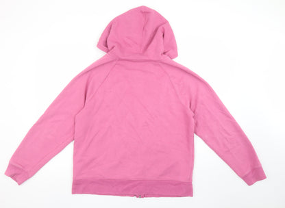 GAP Women Pink Full Zip Hoodie L Cotton Blend Casual