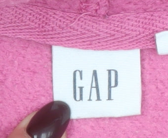 GAP Women Pink Full Zip Hoodie L Cotton Blend Casual