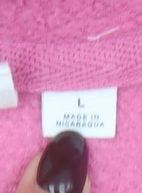 GAP Women Pink Full Zip Hoodie L Cotton Blend Casual