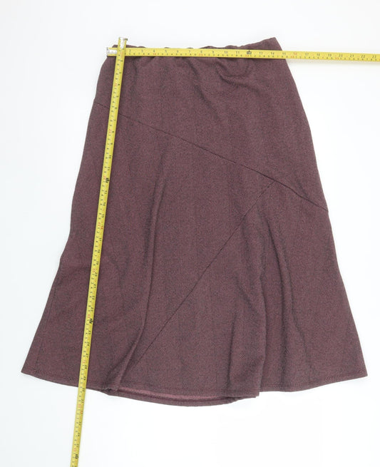 Bonmarché Women's Purple A-Line Midi Skirt Size 14 Polyester