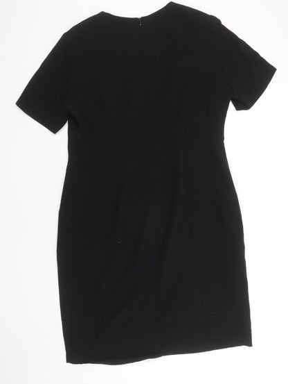 Marks and Spencer Women's Black Sheath Knee Length Dress Size 18