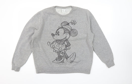Womens UK Size 16 Disney Grey Pullover Sweatshirt