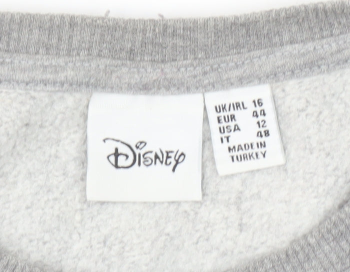 Womens UK Size 16 Disney Grey Pullover Sweatshirt