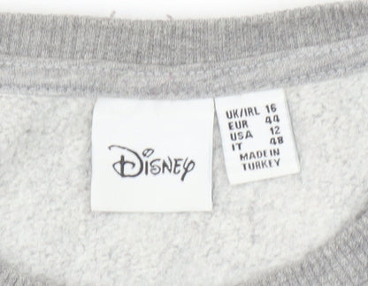 Womens UK Size 16 Disney Grey Pullover Sweatshirt