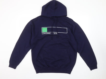 Womens UK Size M Just Hoods Blue Pullover Hoodie