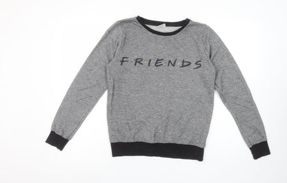 Womens UK Size 6 Friends The TV Series Grey Pullover Sweatshirt