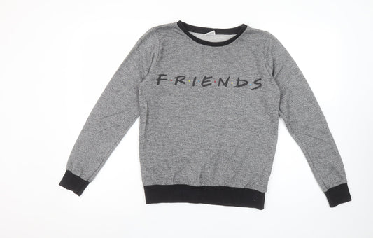 Womens UK Size 6 Friends The TV Series Grey Pullover Sweatshirt