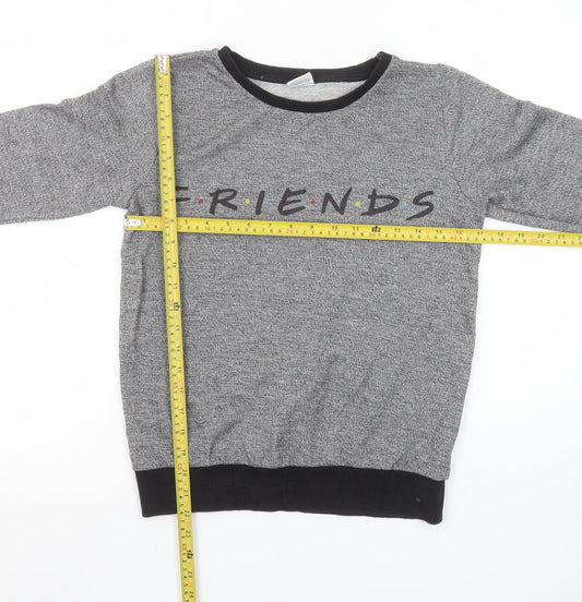 Womens UK Size 6 Friends The TV Series Grey Pullover Sweatshirt