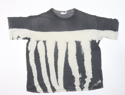 Weekday Men’s Black Tie-Dye Cotton Crew Neck T-Shirt XS Retro Style