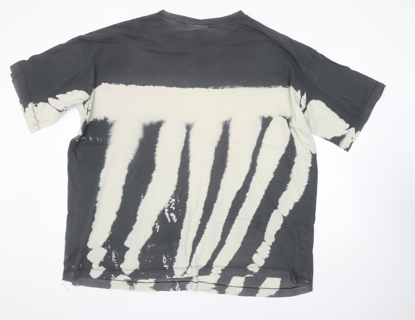 Weekday Men’s Black Tie-Dye Cotton Crew Neck T-Shirt XS Retro Style