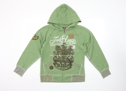 Boys UK Size 10-11 Years Joe Bloggs Green Full Zip Hoodie