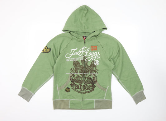 Joe Bloggs Boys Aspen Green Full Zip Hoodie 10-11 Years Cotton Blend