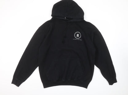 Mens UK Size L JustHoods Black Pullover Hoodie