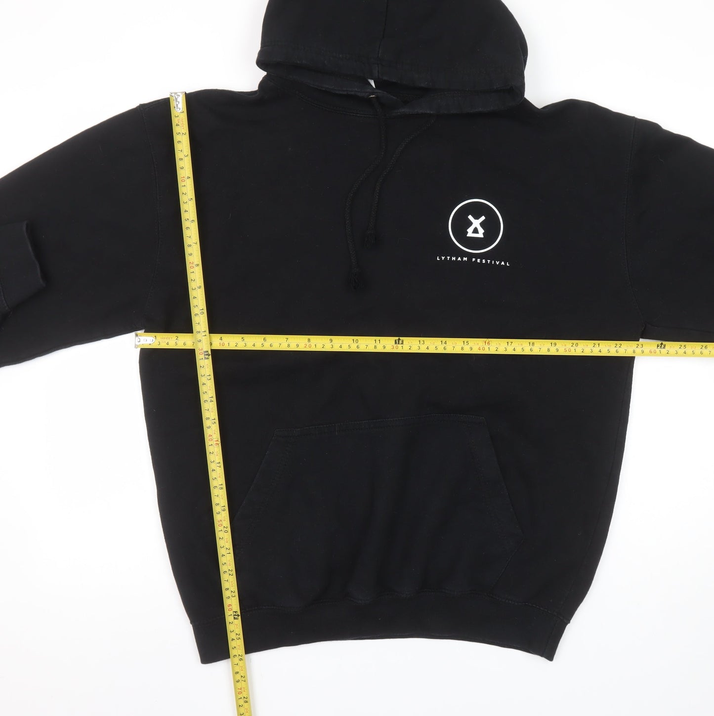 Mens UK Size L JustHoods Black Pullover Hoodie