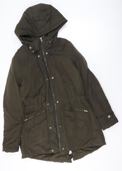 Womens UK Size S Only Green Parka Coat