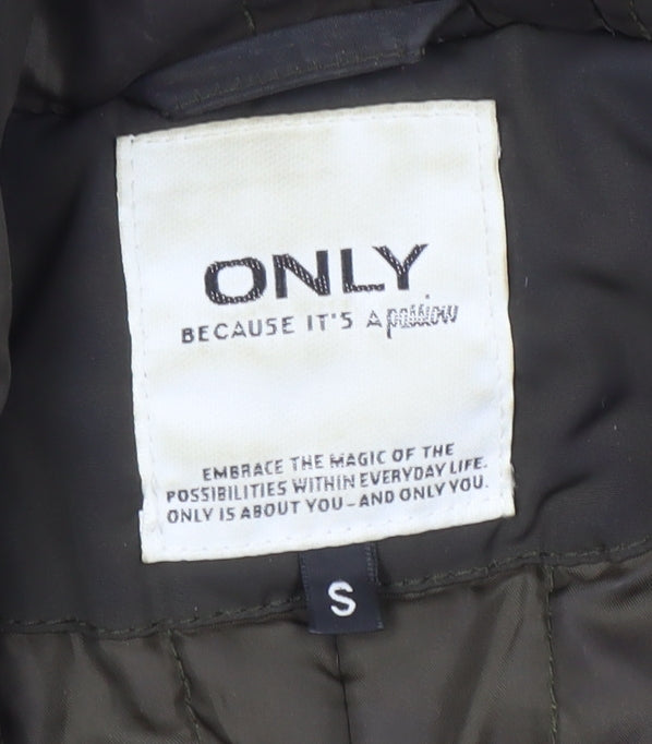 Womens UK Size S Only Green Parka Coat