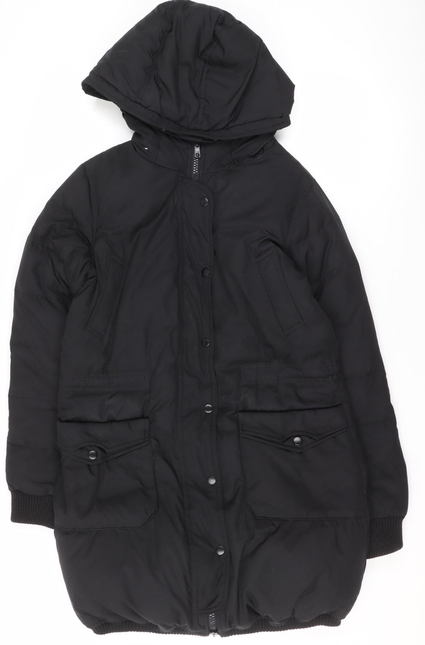 GAP Womens Black Hooded Puffer Jacket Size M Winter Coat