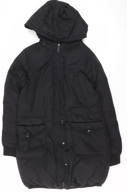GAP Womens Black Hooded Puffer Jacket Size M Winter Coat