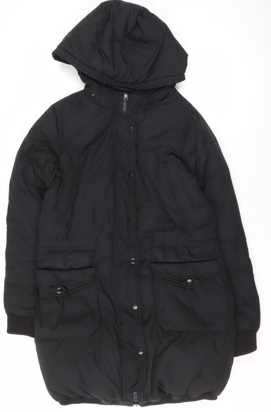 GAP Womens Black Hooded Puffer Jacket Size M Winter Coat