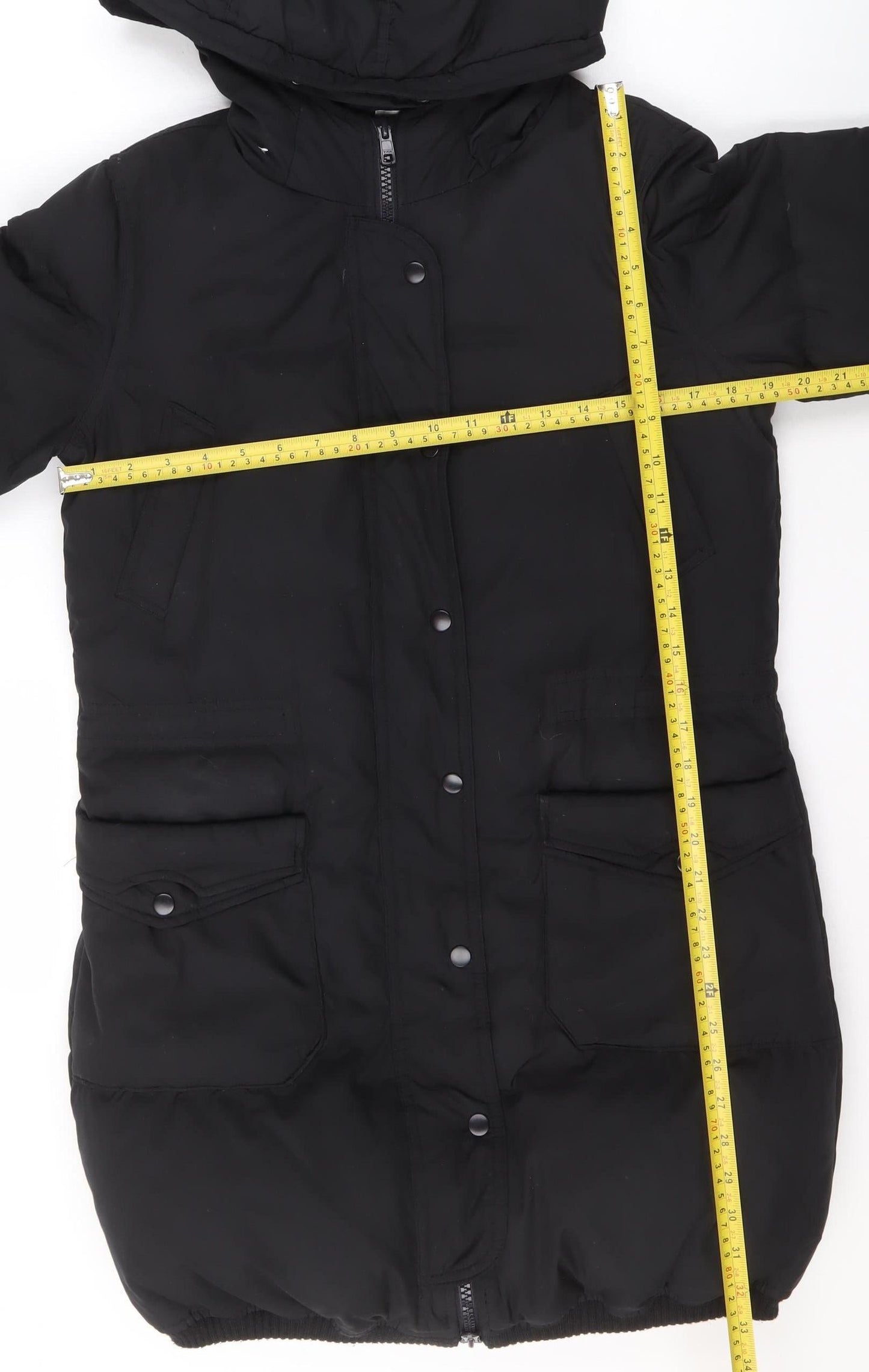 GAP Womens Black Hooded Puffer Jacket Size M Winter Coat