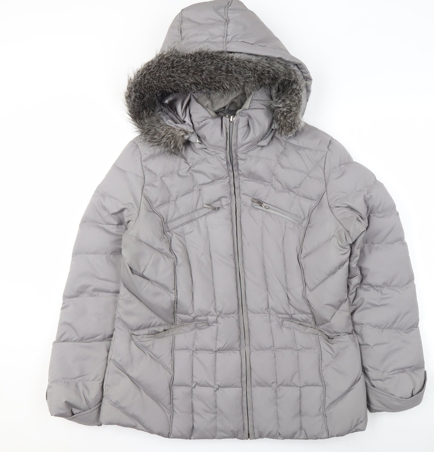 Womens UK Size M Marks and Spencer Grey Puffer Jacket