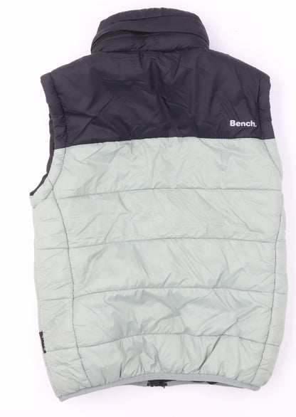 Bench Boys Black Green Padded Bodywarmer Gilet 5-6 Years Full Zip