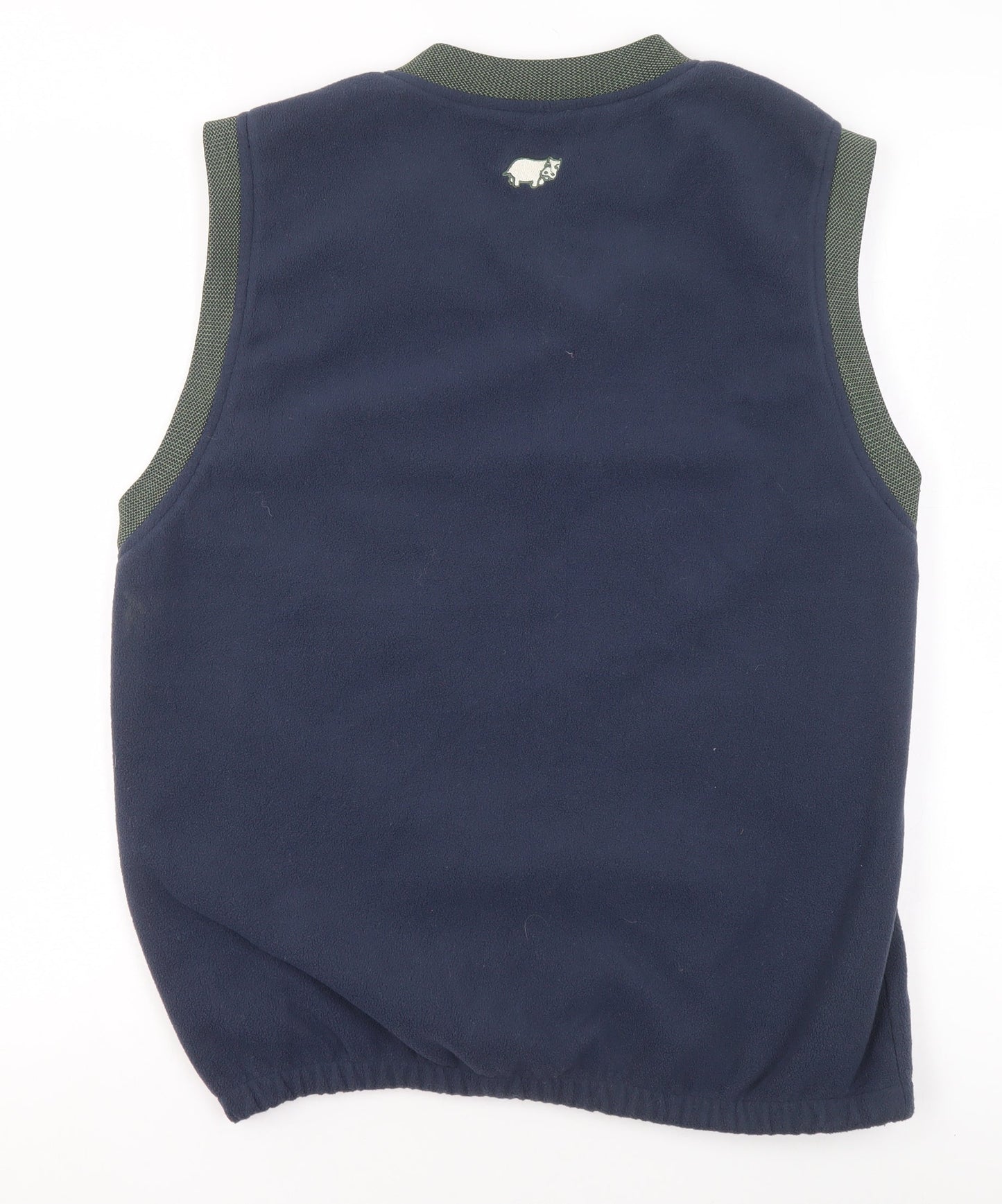 HIPPO Mens Blue Fleece Golf Vest M V-Neck Sleeveless Pullover