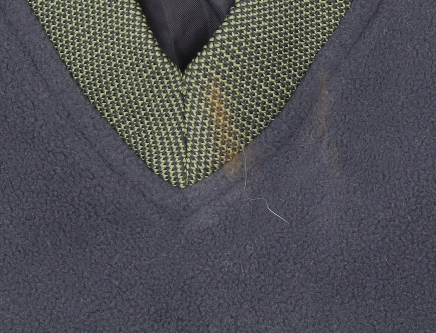 HIPPO Mens Blue Fleece Golf Vest M V-Neck Sleeveless Pullover