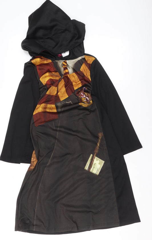Tu Girls Harry Potter Black Long Hooded Costume Dress 9-10 Years