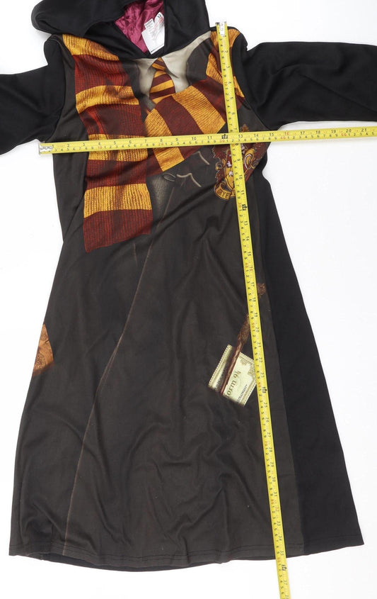 Tu Girls Harry Potter Black Long Hooded Costume Dress 9-10 Years
