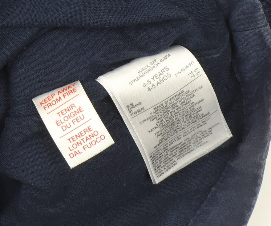 Boys UK Size 4-5 Years Gap Blue Windbreaker Coat